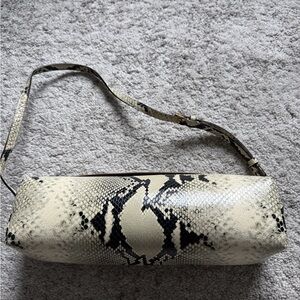 KHAITE Black and Cream Snakeskin Shoulder Bag